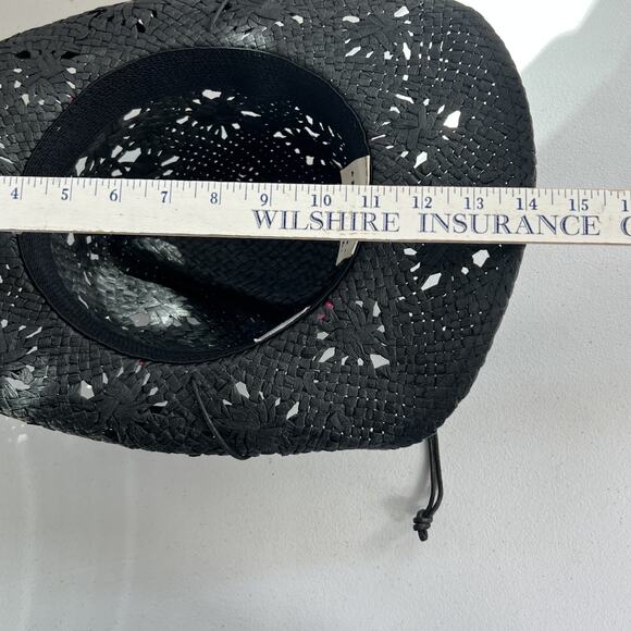 Toby Keith's Cowboy Hat "Whiskey Girl" PInk OS Black 100% Paper Woven - Picture 9 of 16